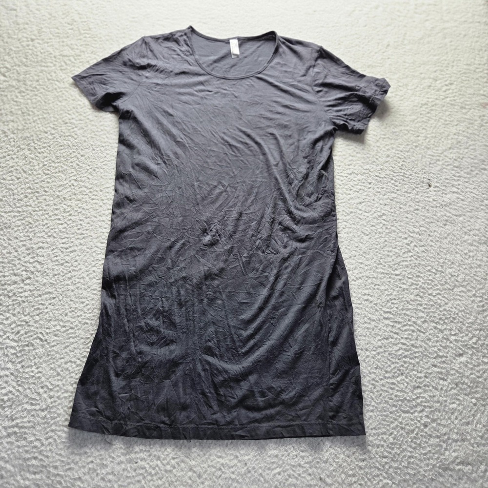 American Apparel T Shirt Dress Womens M Gray Solid Short Sleeve Crew Neck